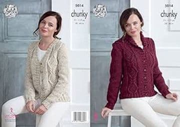 King Cole Chunky Knitting Pattern - 5014 Ladies Cardigan & Jacket