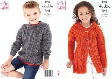 King Cole Chunky Knitting Pattern - 5850 Jacket & Sweater