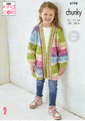 King Cole Chunky Knitting Pattern - 6198 Childrens Cardigan & Sweater