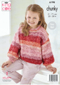 King Cole Chunky Knitting Pattern - 6198 Childrens Cardigan & Sweater