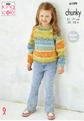 King Cole Chunky Knitting Pattern - 6199 Childrens Sweater & Cardigan