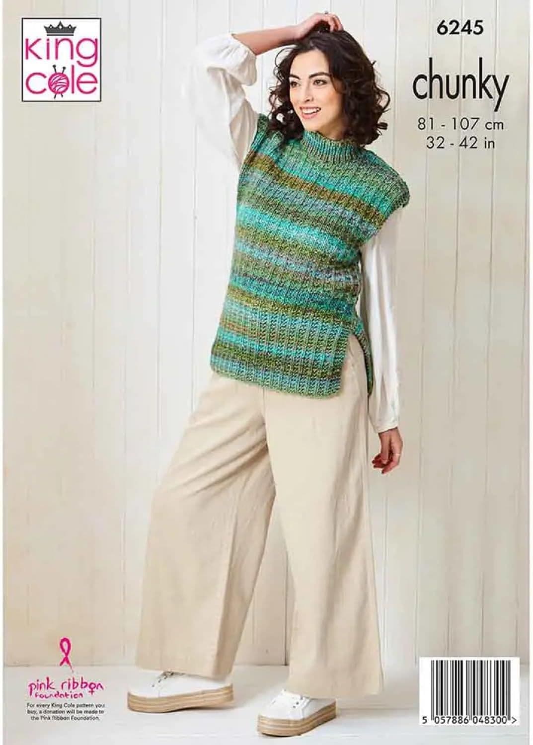 SOUS-PULL Patchwok Manches Longues Tricoté Pull à Boutons Décor Col Rond Ourlet Fendu Noeud Pour