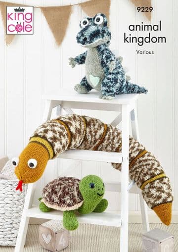 King Cole Chunky Knitting Pattern - 9229 Cuddly Reptile Friends Toys