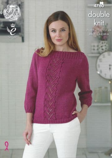 King Cole DK - 4760 Lady's Sweater & Top Knitting Pattern