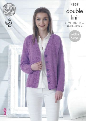 King Cole DK - 4839 Sweater & Cardigan Knitting Pattern