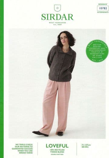 King Cole DK Knitting Pattern - 10782 Ladies Collared Cardigan/Jacket