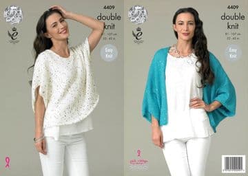 King Cole DK Knitting Pattern - 4409 Cardigan & Top