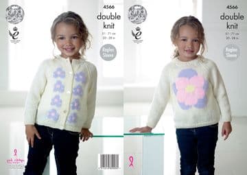 King Cole DK Knitting Pattern - 4566 Childrens Cardigan & Sweater