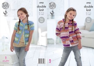 King Cole DK Knitting Pattern - 4783 Childrens Cardigans