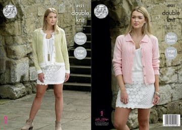 King Cole DK Knitting Pattern - 4921 Ladies Cardigans
