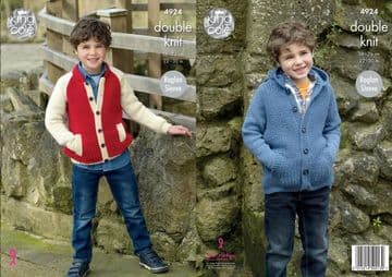 King Cole DK Knitting Pattern - 4924 Kids' Jacket & Hoodie