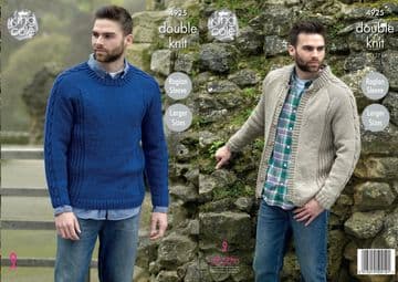 King Cole DK Knitting Pattern - 4925 Men's Sweater & Jacket