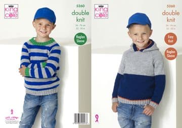King Cole DK Knitting Pattern - 5260 Childrens Sweaters