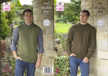 King Cole DK Knitting Pattern - 5367 Men's Sweater & Tank Top