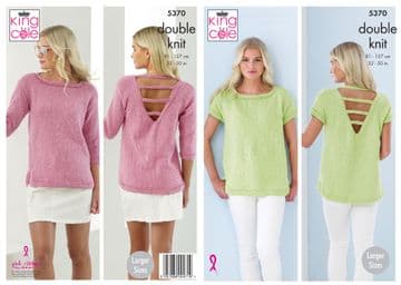 King Cole DK Knitting Pattern - 5370 Ladies Sweater & Summer Top