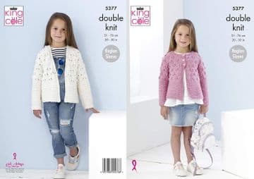 King Cole DK Knitting Pattern - 5377 Children's Cardigans