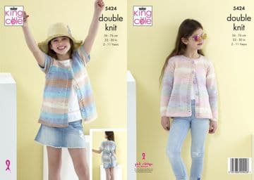 King Cole DK Knitting Pattern - 5424 Cardigans