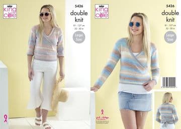 King Cole DK Knitting Pattern - 5426 Wrap Cardigans