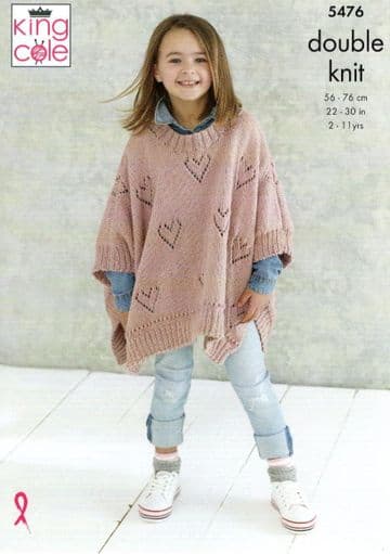 King Cole DK Knitting Pattern - 5476 Ponchos