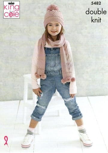 King Cole DK Knitting Pattern - 5482 Hat, Scarf & Shawls