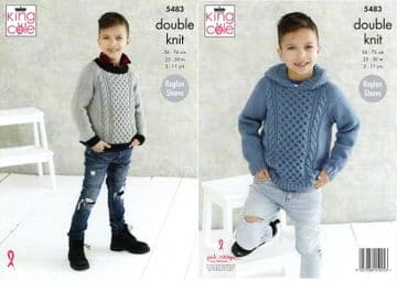 King Cole DK Knitting Pattern - 5483 Boys Sweaters