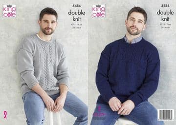 King Cole DK Knitting Pattern - 5484 Mens Sweaters