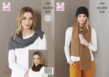 King Cole DK Knitting Pattern - 5490 Ladies Apparel (4 Designs)