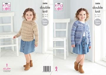 King Cole DK Knitting Pattern - 5606 Children's Cardigan & Sweater