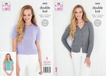 King Cole DK Knitting Pattern - 5625 Ladies Cardigan & Summer Top