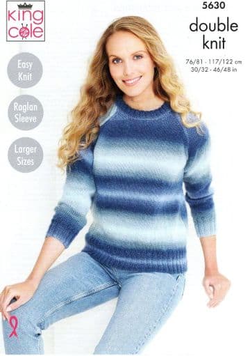 King Cole DK Knitting Pattern - 5630 Sweater, Hat, Scarf & Wrist Warmers
