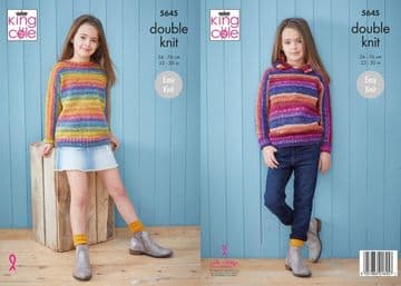 King Cole DK Knitting Pattern - 5645 Sweaters