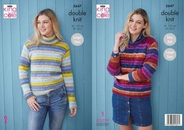 King Cole DK Knitting Pattern - 5647 Sweaters