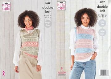 King Cole DK Knitting Pattern - 5697 Ladies Slipovers