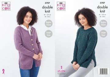 King Cole DK Knitting Pattern - 5707 Cardigan & Sweater