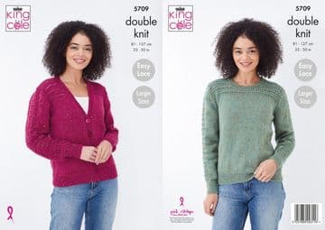 King Cole DK Knitting Pattern - 5709 Cardigan & Sweater