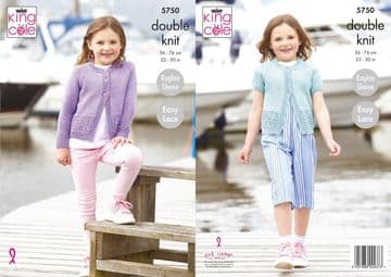 King Cole DK Knitting Pattern - 5750 Children's Cardigans
