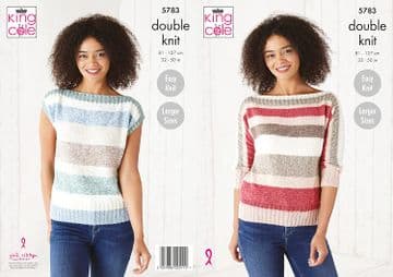 King Cole DK Knitting Pattern - 5783 Sweater & Top