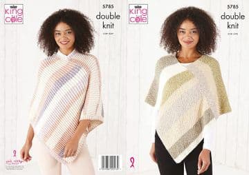 King Cole DK Knitting Pattern - 5785 Ponchos