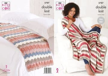 King Cole DK Knitting Pattern - 5787 Bed Runners & Blankets
