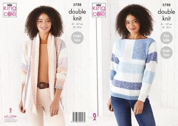 King Cole DK Knitting Pattern - 5788 Sweater & Jacket