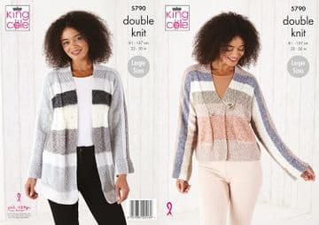 King Cole DK Knitting Pattern - 5790 Cardigans