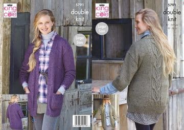 King Cole DK Knitting Pattern - 5791 Cardigans