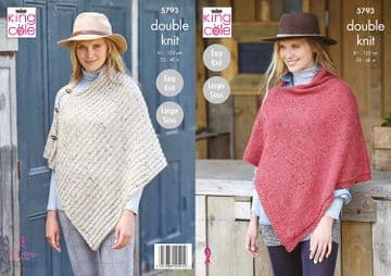 King Cole DK Knitting Pattern - 5793 Ponchos