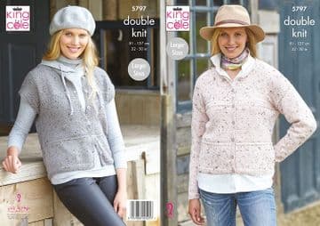 King Cole DK Knitting Pattern - 5797 Cardigans