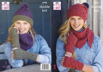 King Cole DK Knitting Pattern - 5798 Accessories
