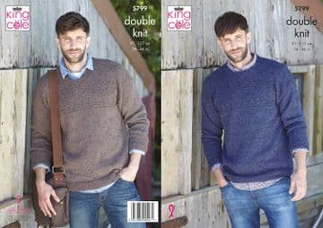 King Cole DK Knitting Pattern - 5799 Sweaters