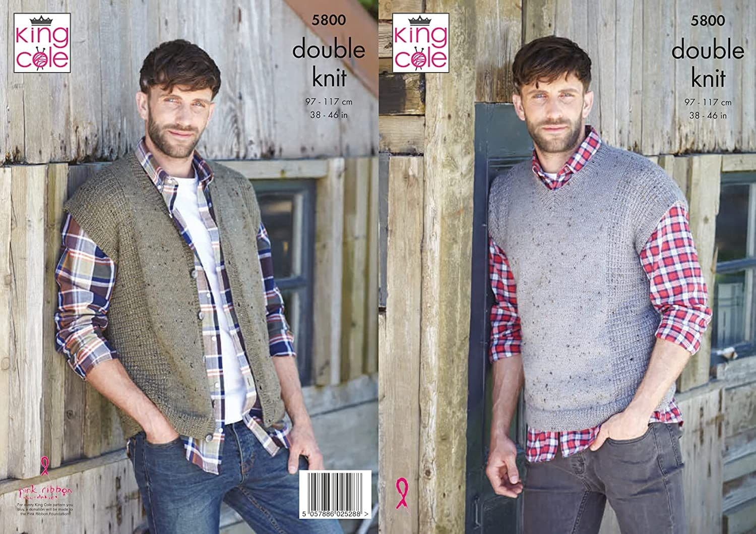 King Cole DK Knitting Pattern 5800 Waistcoat & Tabbard
