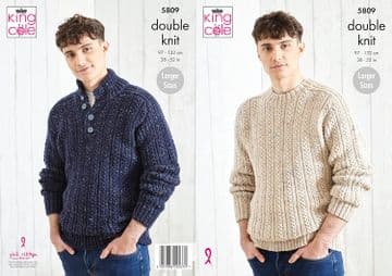 King Cole DK Knitting Pattern - 5809 Sweaters