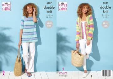 King Cole DK Knitting Pattern - 5887 Jacket & Sweater