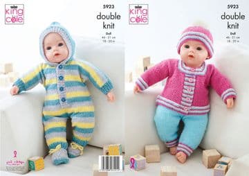 King Cole DK Knitting Pattern - 5923 Dolls Clothes